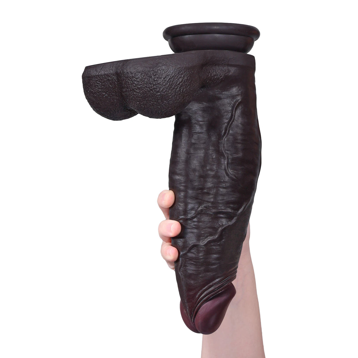 ヒューゴ 29.2cm 巨大ディルド 黒 先細りトップとたっぷりボディ