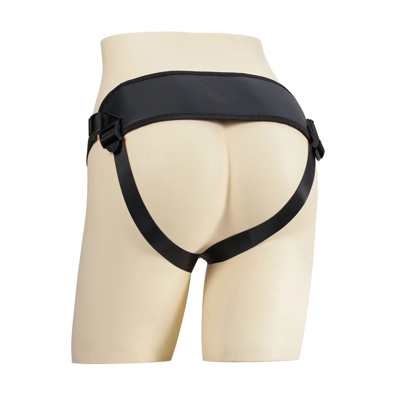 ブラックレザー・ハーネス 固定ディルド専用|Vac-U-Lock対応の高耐久システム