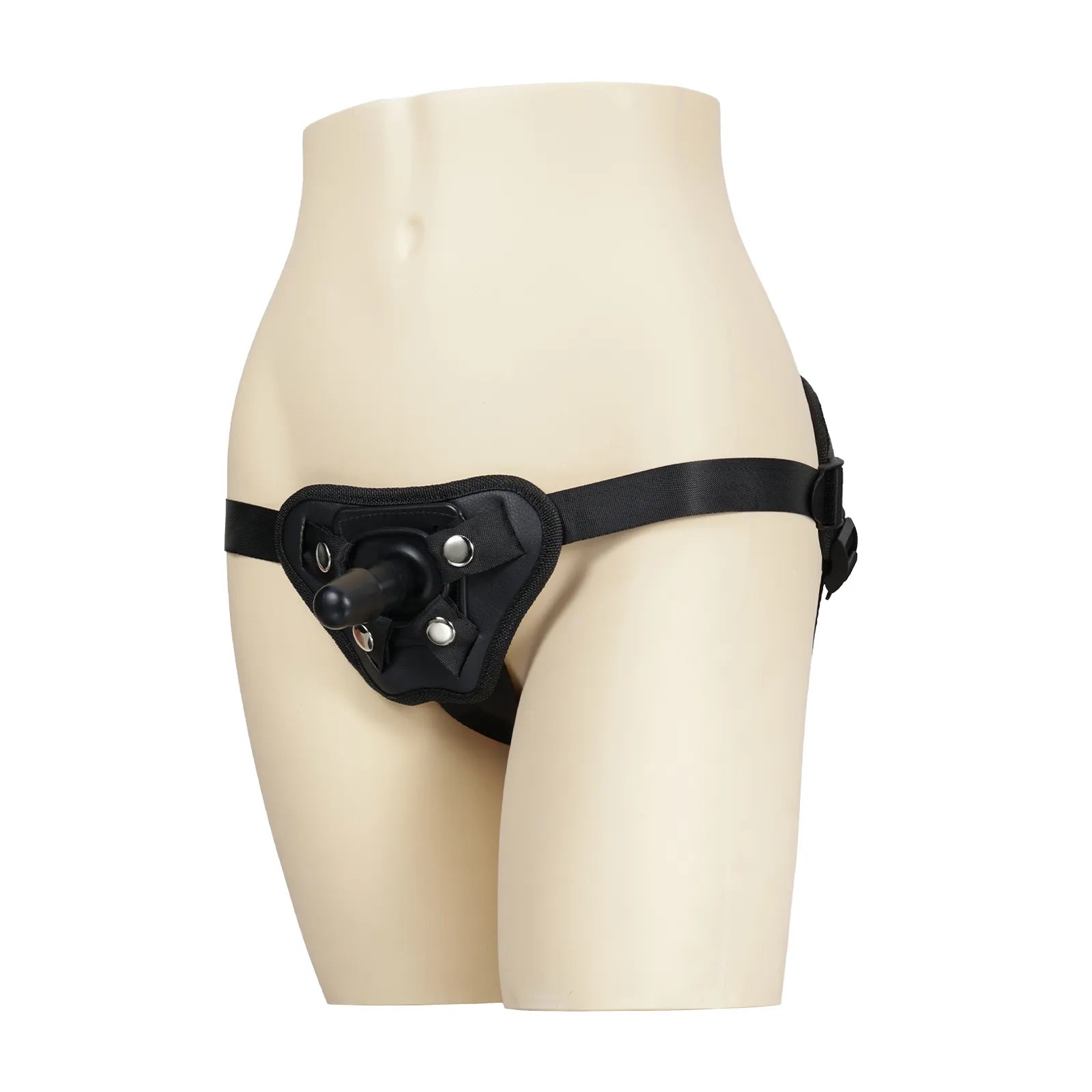 ブラックレザー・ハーネス 固定ディルド専用|Vac-U-Lock対応の高耐久システム