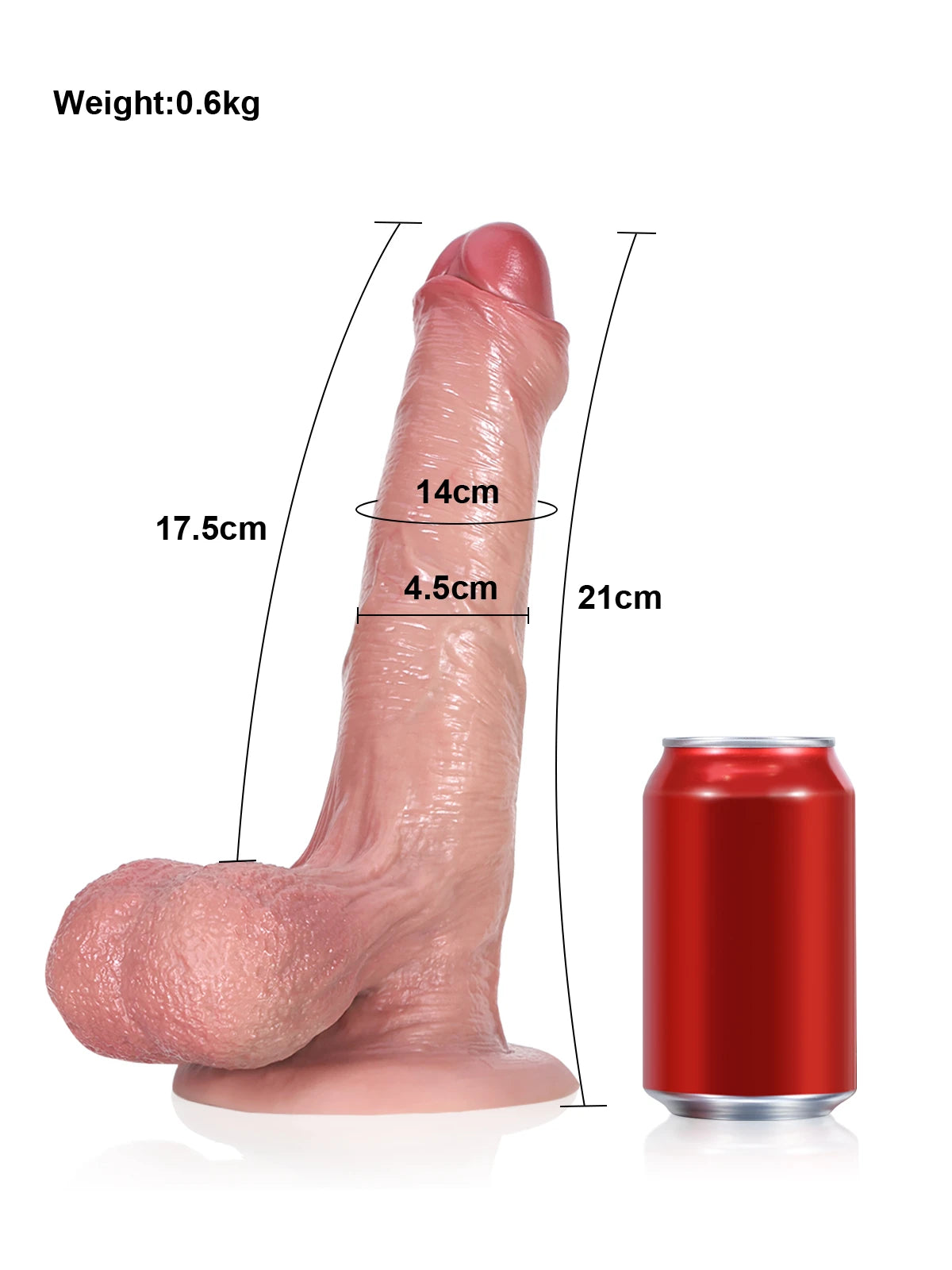 クリス (Chris) 21cm 巨大ディルド|リアルな包皮デザインと躍動する睾丸