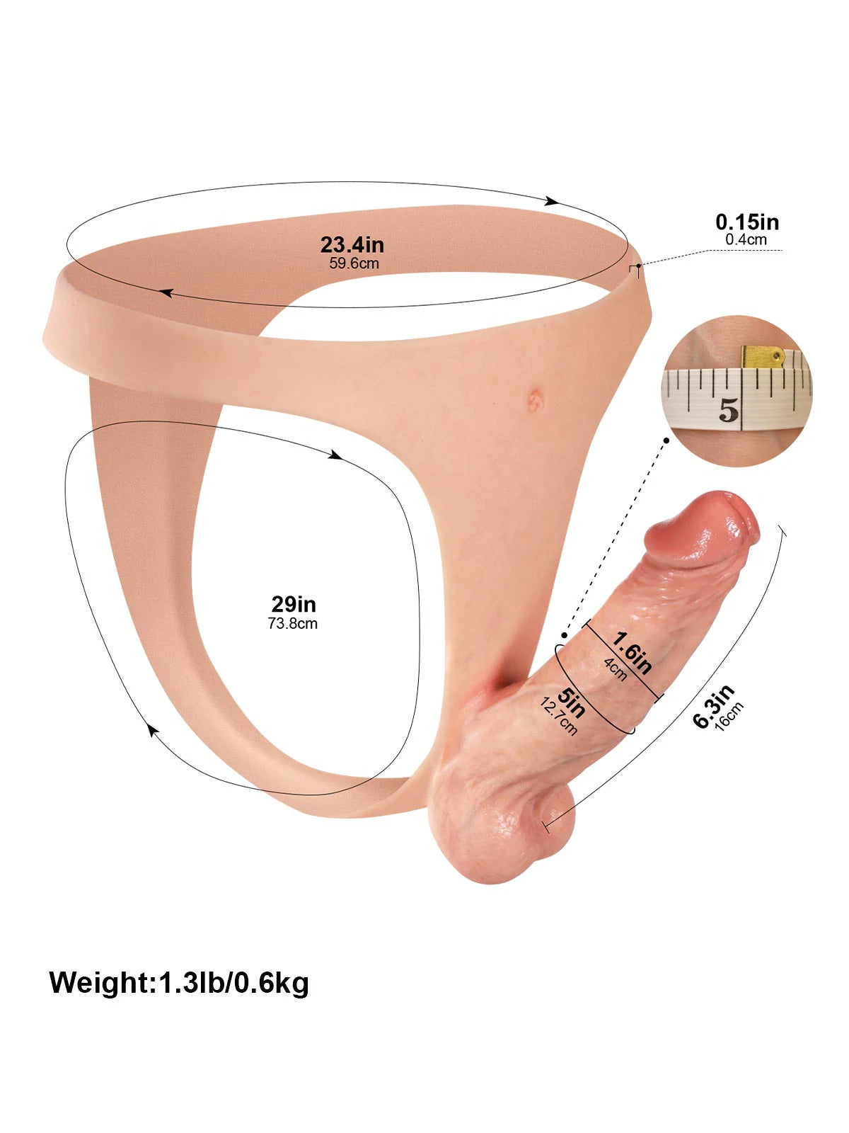 ニック (Nick) ストラップオン|16cm 軽量スリムベルト・本格的な芯の硬さ