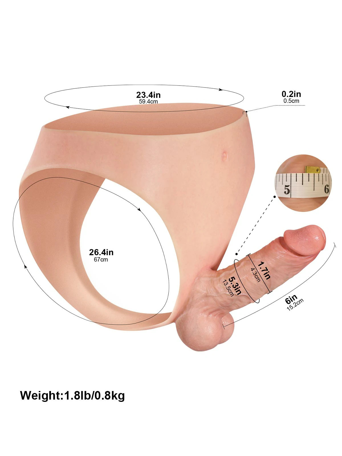 オーウェン (Owen) 15.2cm ストラップオン|リアルな筋脈と内腔を突く芯の硬度