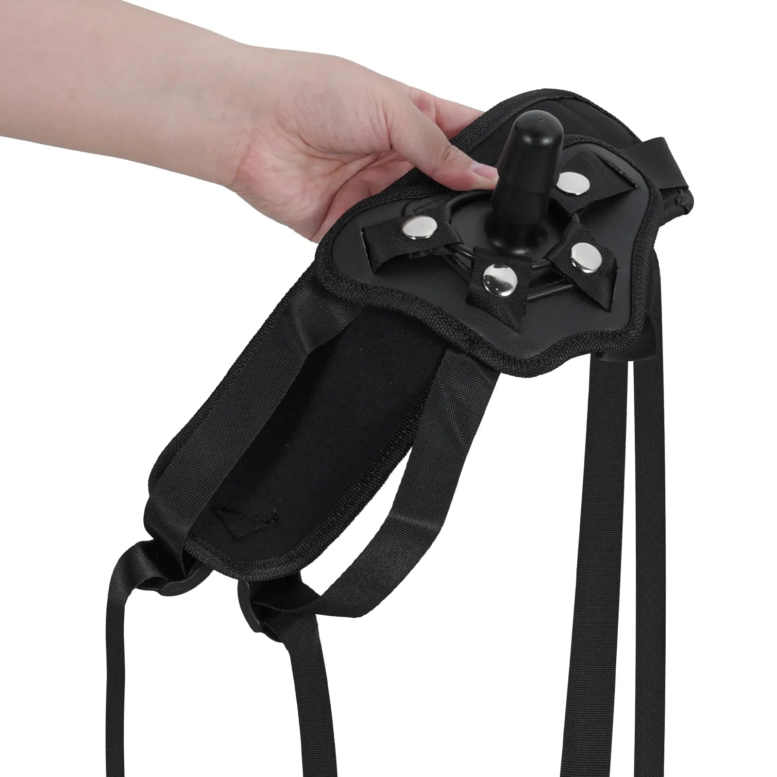 ブラックレザー・ハーネス 固定ディルド専用｜Vac-U-Lock対応の高耐久システム
