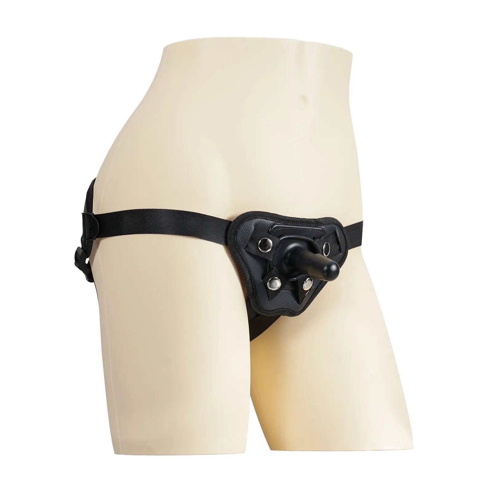 ブラックレザー・ハーネス 固定ディルド専用｜Vac-U-Lock対応の高耐久システム