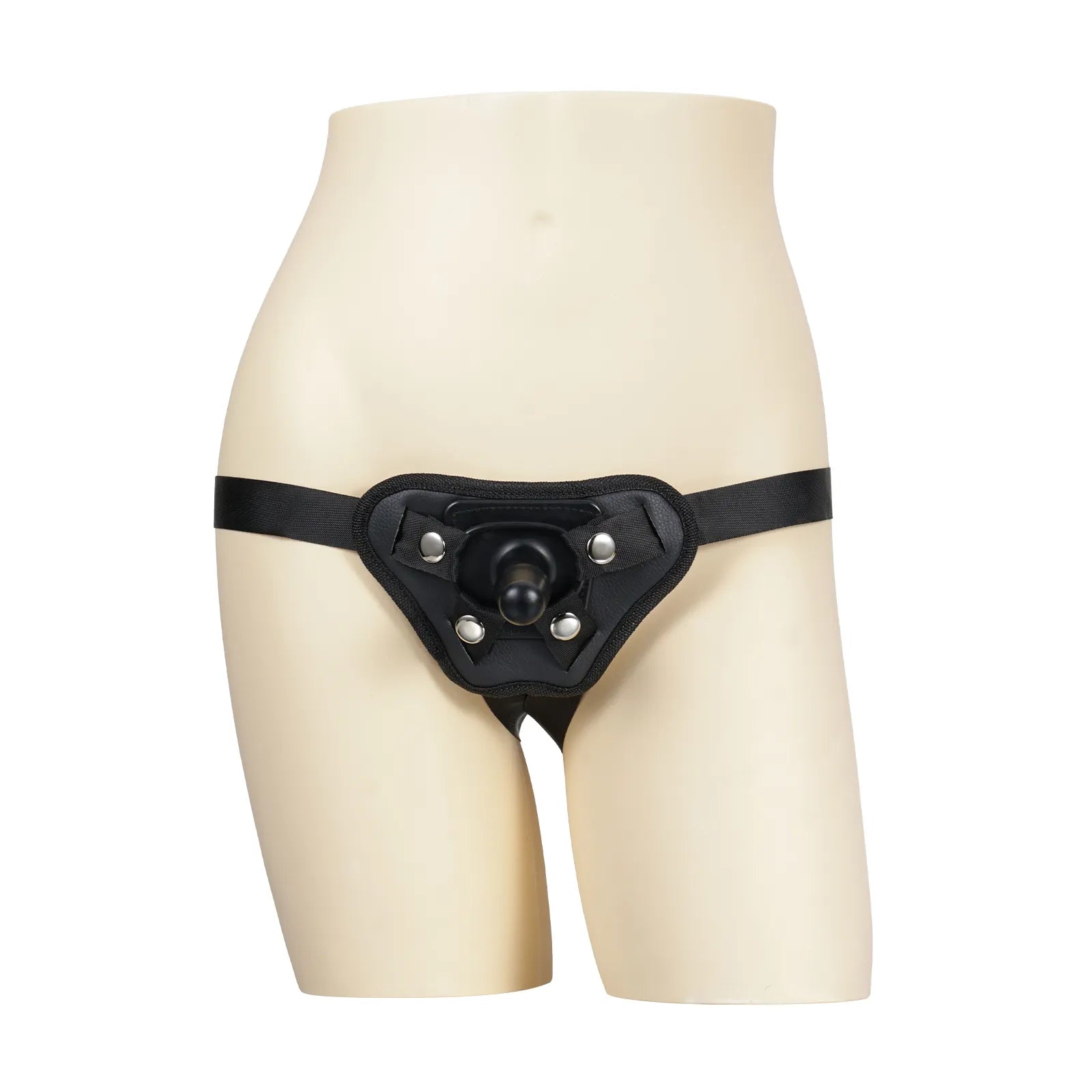ブラックレザー・ハーネス 固定ディルド専用｜Vac-U-Lock対応の高耐久システム