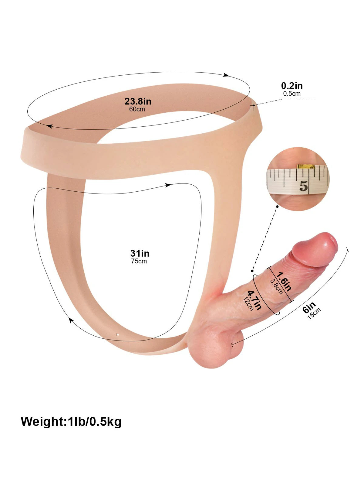ネイサン (Nathan) 15cmの安定感｜ストラップオン｜超薄型ベルトで身軽な装着感