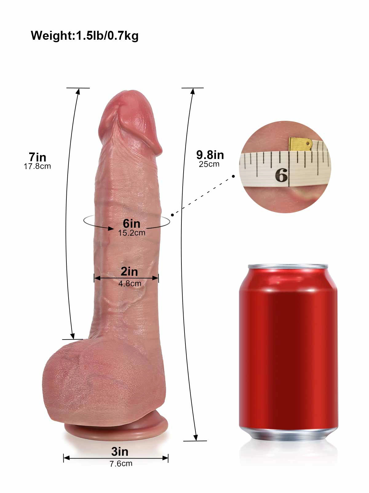 ドミニク (Dominic) 25cm 直球のピストン快感｜特大カリ首・温感リアルディルド